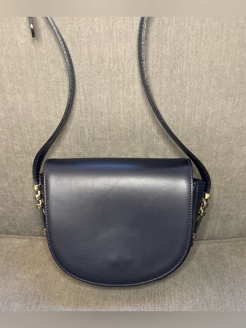 A. Bellucci Dark Navy Leather Crossbody Saddlebag GUC - Beautiful leather***